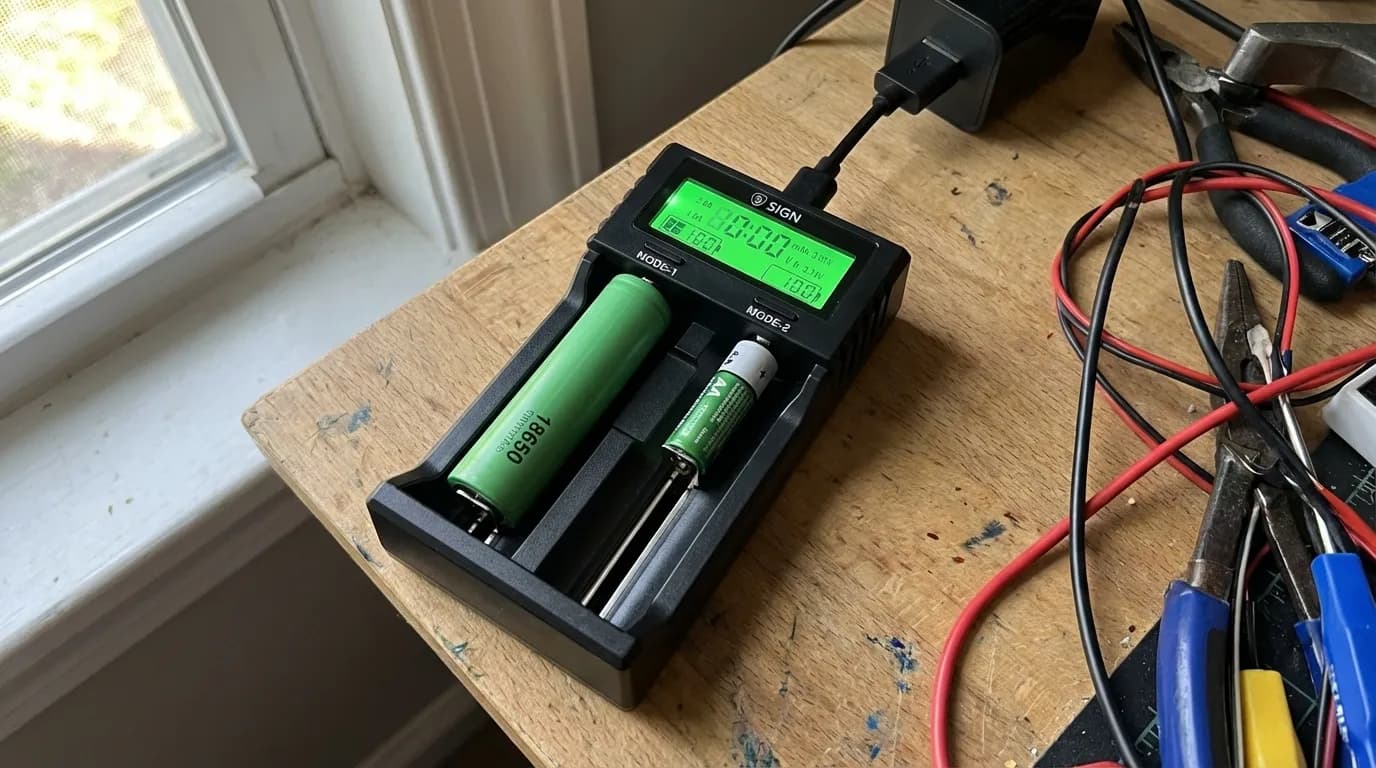 SiGN Universal Batteriladdare för AA / AAA / C-batterier / 18650 action