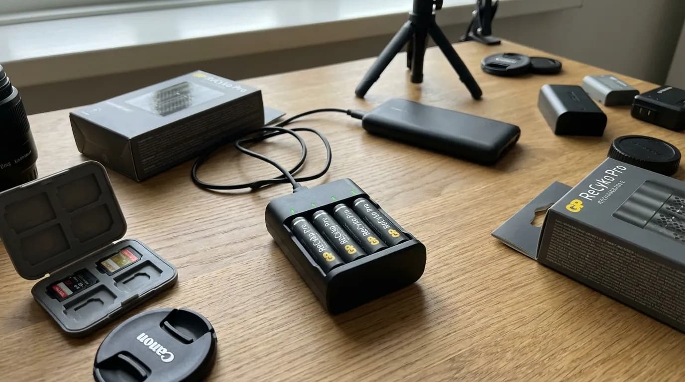 GP ReCyko Pro Batteriladdare USB – inkl. 4st Ni-MH AA-batterier 2000mAh action